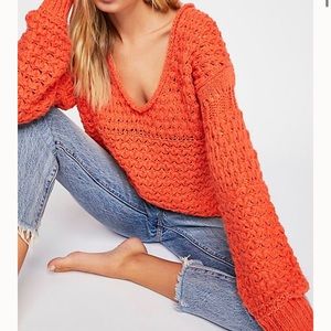 FREE PEOPLE chunky knit crew neck sweater NEW